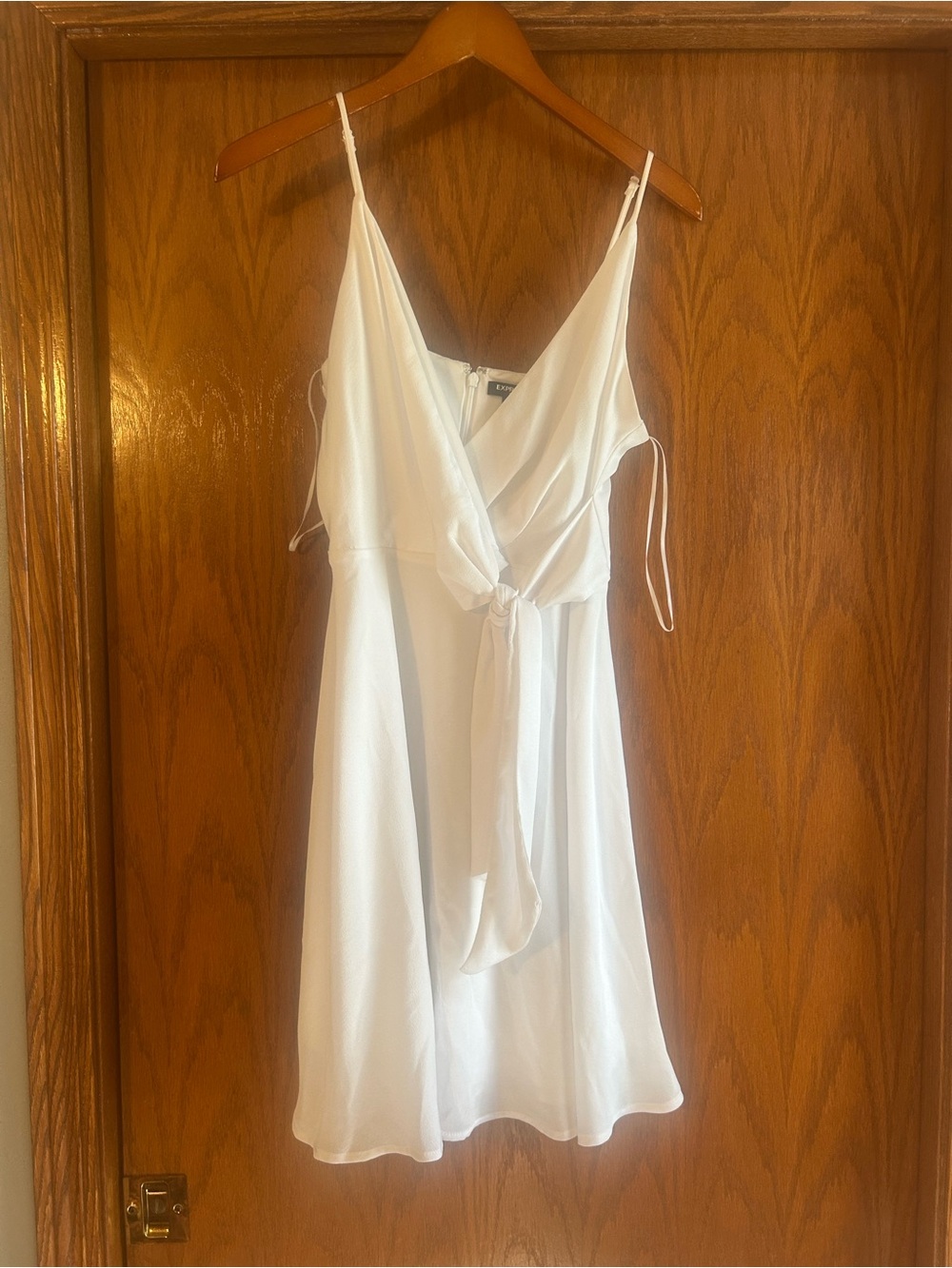Express White Dress with Back Zipper